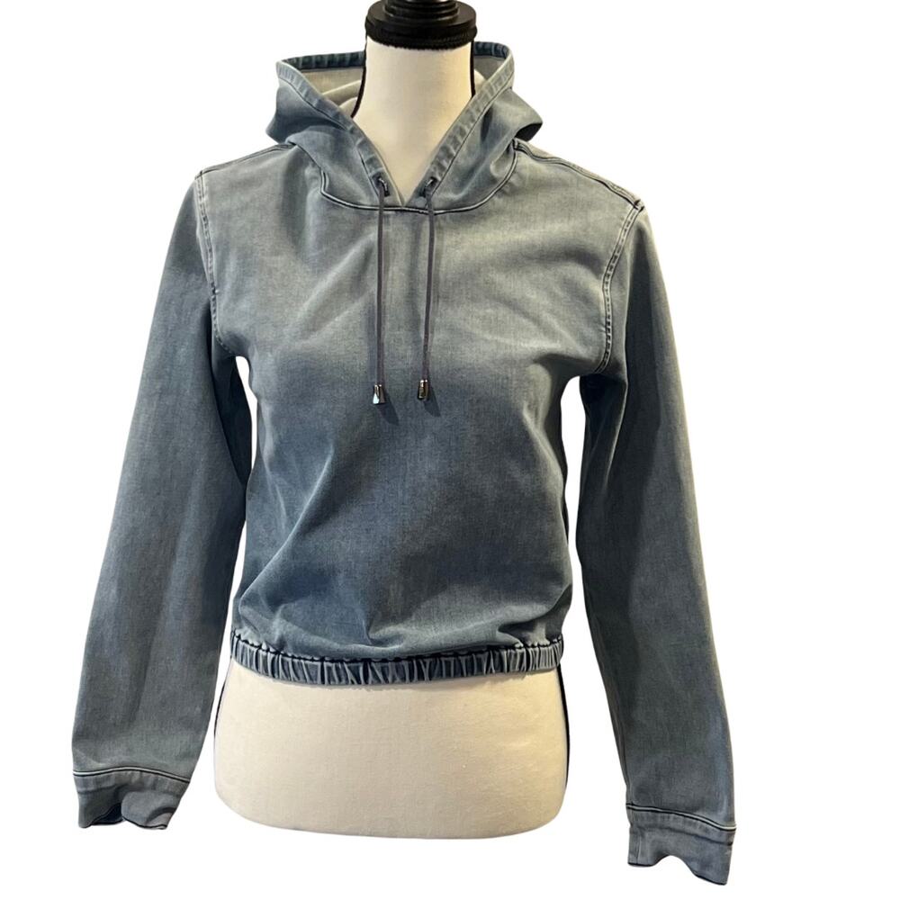 Frame Women's Denim Cropped Hoodie Size S